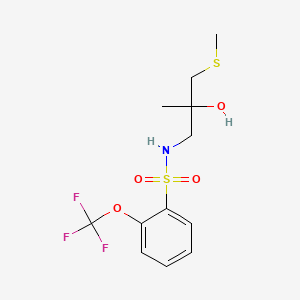 molecular formula C12H16F3NO4S2 B2678385 N-(2-hydroxy-2-methyl-3-(methylthio)propyl)-2-(trifluoromethoxy)benzenesulfonamide CAS No. 1798512-31-8