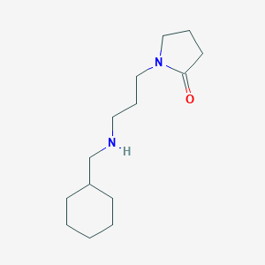 molecular formula C14H26N2O B267839 1-{3-[(Cyclohexylmethyl)amino]propyl}pyrrolidin-2-one 