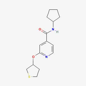 molecular formula C15H20N2O2S B2678392 N-环戊基-2-((四氢噻吩-3-基)氧基)吡啶甲酰胺 CAS No. 2034238-98-5