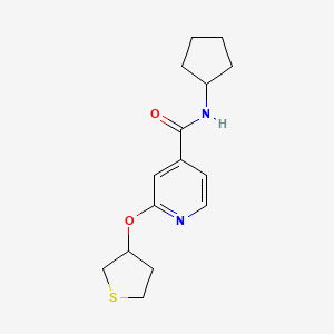 molecular formula C15H20N2O2S B2678392 N-cyclopentyl-2-(thiolan-3-yloxy)pyridine-4-carboxamide CAS No. 2034238-98-5