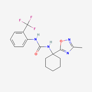 molecular formula C17H19F3N4O2 B2678394 N-[1-(3-methyl-1,2,4-oxadiazol-5-yl)cyclohexyl]-N'-[2-(trifluoromethyl)phenyl]urea CAS No. 1396799-37-3