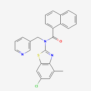 molecular formula C25H18ClN3OS B2678396 N-(6-氯-4-甲基苯并[d]噻唑-2-基)-N-(吡啶-3-基甲基)-1-萘酰胺 CAS No. 920400-77-7