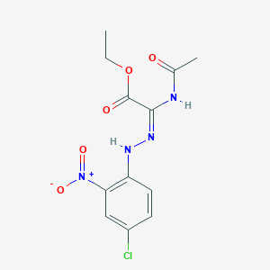 molecular formula C12H13ClN4O5 B2678399 ethyl 2-(acetylamino)-2-[(Z)-2-(4-chloro-2-nitrophenyl)hydrazono]acetate CAS No. 861208-39-1