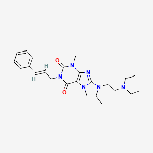 molecular formula C24H30N6O2 B2678413 3-cinnamyl-8-(2-(diethylamino)ethyl)-1,7-dimethyl-1H-imidazo[2,1-f]purine-2,4(3H,8H)-dione CAS No. 919008-87-0