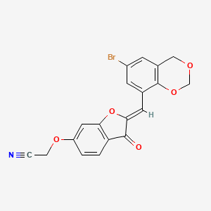 (Z)-2-((2-((6-bromo-4H-benzo[d][1,3]dioxin-8-yl)methylene)-3-oxo-2,3-dihydrobenzofuran-6-yl)oxy)acetonitrile
