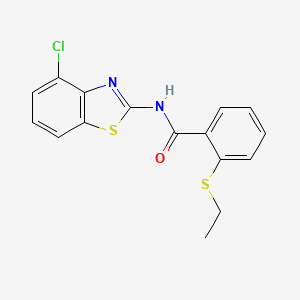 molecular formula C16H13ClN2OS2 B2678437 N-(4-氯苯并[d]噻唑-2-基)-2-(乙硫基)苯甲酰胺 CAS No. 886915-46-4