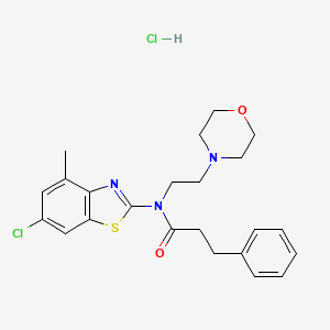 molecular formula C23H27Cl2N3O2S B2678439 N-(6-氯-4-甲基苯并[d]噻唑-2-基)-N-(2-吗啉基乙基)-3-苯基丙酰胺盐酸盐 CAS No. 1327623-96-0