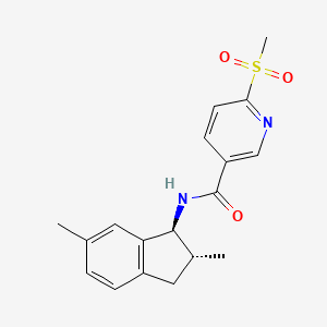N-[(1S,2R)-2,6-Dimethyl-2,3-dihydro-1H-inden-1-yl]-6-methylsulfonylpyridine-3-carboxamide
