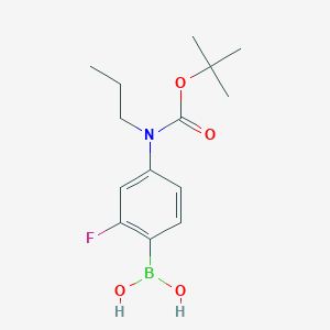 molecular formula C14H21BFNO4 B2678447 4-(N-BOC-N-丙基)氨基-2-氟苯硼酸 CAS No. 2377606-12-5