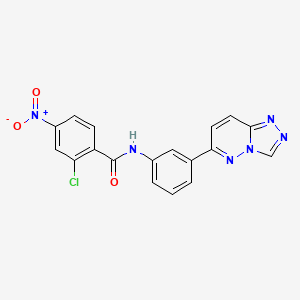 molecular formula C18H11ClN6O3 B2678448 2-氯-4-硝基-N-(3-{[1,2,4]三唑并[4,3-b]嘧啶-6-基}苯基)苯甲酰胺 CAS No. 894063-87-7