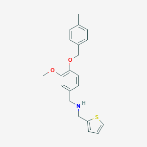 molecular formula C21H23NO2S B267845 N-{3-methoxy-4-[(4-methylbenzyl)oxy]benzyl}-N-(2-thienylmethyl)amine 