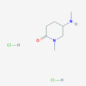 molecular formula C7H16Cl2N2O B2678456 1-甲基-5-(甲基氨基)哌啶-2-酮二盐酸盐 CAS No. 1909316-45-5
