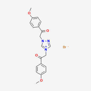 1,4-bis[2-(4-methoxyphenyl)-2-oxoethyl]-4H-1,2,4-triazol-1-ium bromide