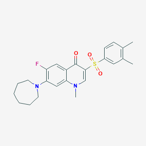 molecular formula C24H27FN2O3S B2678471 7-(氮杂庚烷-1-基)-3-((3,4-二甲基苯基)磺酰)-6-氟-1-甲基喹啉-4(1H)-酮 CAS No. 892765-76-3
