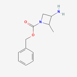 molecular formula C12H16N2O2 B2678474 苄基3-氨基-2-甲基氮杂环丙烷-1-羧酸乙酯 CAS No. 2167230-11-5