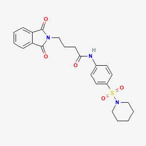 molecular formula C23H25N3O5S B2678483 4-(1,3-二氧代-1,3-二氢-2H-异喹啉-2-基)-N-[4-(哌啶-1-基磺酰)苯基]丁酰胺 CAS No. 611193-55-6