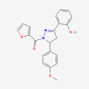 2-[1-(furan-2-carbonyl)-5-(4-methoxyphenyl)-4,5-dihydro-1H-pyrazol-3-yl]phenol