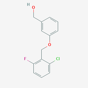 molecular formula C14H12ClFO2 B2678499 {3-[(2-氯-6-氟苄氧基)苯基]甲醇 CAS No. 773869-39-9