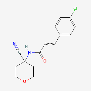molecular formula C15H15ClN2O2 B2678507 3-(4-chlorophenyl)-N-(4-cyanooxan-4-yl)prop-2-enamide CAS No. 1376439-92-7