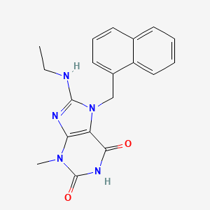 molecular formula C19H19N5O2 B2678508 8-(ethylamino)-3-methyl-7-(naphthalen-1-ylmethyl)-1H-purine-2,6(3H,7H)-dione CAS No. 476480-60-1