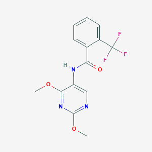 molecular formula C14H12F3N3O3 B2678513 N-(2,4-二甲氧基嘧啶-5-基)-2-(三氟甲基)苯甲酰胺 CAS No. 1448134-54-0