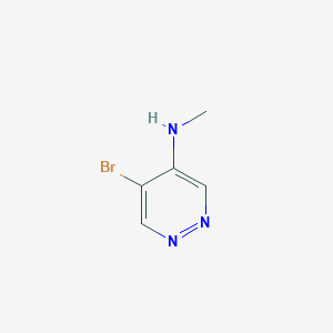 molecular formula C5H6BrN3 B2678521 5-Bromo-N-methylpyridazin-4-amine CAS No. 2470439-05-3