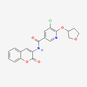 molecular formula C19H15ClN2O5 B2678523 5-chloro-N-(2-oxo-2H-chromen-3-yl)-6-((tetrahydrofuran-3-yl)oxy)nicotinamide CAS No. 1904432-70-7