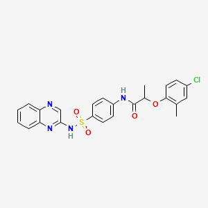 molecular formula C24H21ClN4O4S B2678530 2-(4-chloro-2-methylphenoxy)-N-[4-(quinoxalin-2-ylsulfamoyl)phenyl]propanamide CAS No. 353782-12-4