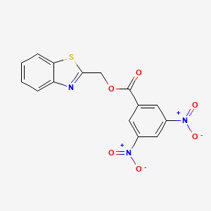 molecular formula C15H9N3O6S B2678534 苯并[d]噻唑-2-基甲基-3,5-二硝基苯甲酸酯 CAS No. 391228-53-8
