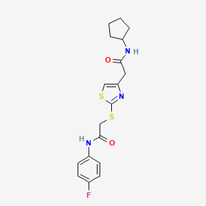 N-cyclopentyl-2-(2-((2-((4-fluorophenyl)amino)-2-oxoethyl)thio)thiazol-4-yl)acetamide