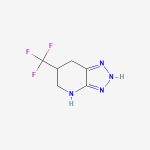 molecular formula C6H7F3N4 B2678542 6-(Trifluoromethyl)-4,5,6,7-tetrahydro-2H-triazolo[4,5-b]pyridine CAS No. 2167448-35-1