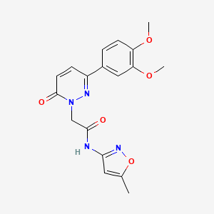 molecular formula C18H18N4O5 B2678547 2-(3-(3,4-二甲氧基苯基)-6-氧代吡啶-1(6H)-基)-N-(5-甲基异噁唑-3-基)乙酰胺 CAS No. 941930-03-6