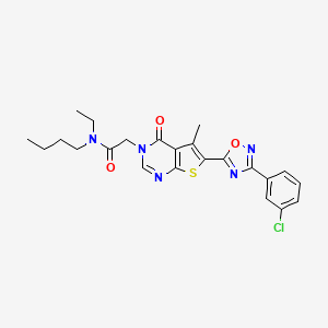 N-butyl-2-(6-(3-(3-chlorophenyl)-1,2,4-oxadiazol-5-yl)-5-methyl-4-oxothieno[2,3-d]pyrimidin-3(4H)-yl)-N-ethylacetamide