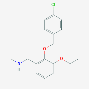 molecular formula C17H20ClNO2 B267855 N-{2-[(4-chlorobenzyl)oxy]-3-ethoxybenzyl}-N-methylamine 