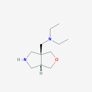 molecular formula C11H22N2O B2678552 N-[[(3Ar,6aS)-1,3,4,5,6,6a-六氢呋喃[3,4-c]吡咯-3a-基]甲基]-N-乙基乙酸胺 CAS No. 2241130-34-5