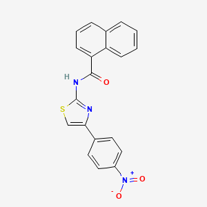 molecular formula C20H13N3O3S B2678554 Naphthalene-1-carboxamide, N-[4-(4-nitrophenyl)thiazol-2-yl]- CAS No. 325978-23-2