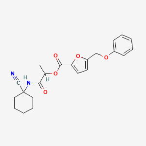 molecular formula C22H24N2O5 B2678556 [1-[(1-Cyanocyclohexyl)amino]-1-oxopropan-2-yl] 5-(phenoxymethyl)furan-2-carboxylate CAS No. 938590-97-7