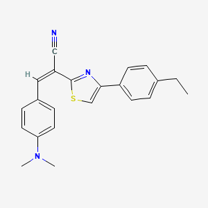 molecular formula C22H21N3S B2678557 (Z)-3-(4-(dimethylamino)phenyl)-2-(4-(4-ethylphenyl)thiazol-2-yl)acrylonitrile CAS No. 476669-49-5