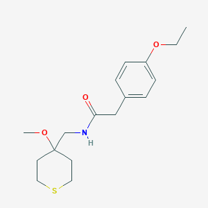 molecular formula C17H25NO3S B2678559 2-(4-Ethoxyphenyl)-N-[(4-methoxythian-4-yl)methyl]acetamide CAS No. 2415463-13-5