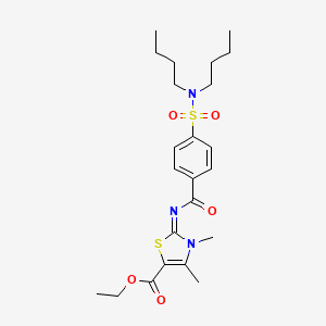 Ethyl 2-[4-(dibutylsulfamoyl)benzoyl]imino-3,4-dimethyl-1,3-thiazole-5-carboxylate