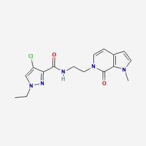 4-chloro-1-ethyl-N-(2-(1-methyl-7-oxo-1H-pyrrolo[2,3-c]pyridin-6(7H)-yl)ethyl)-1H-pyrazole-3-carboxamide