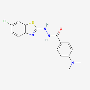 molecular formula C16H15ClN4OS B2678572 N'-(6-氯-1,3-苯并噻唑-2-基)-4-(二甲氨基)苯甲酰肼 CAS No. 851980-32-0