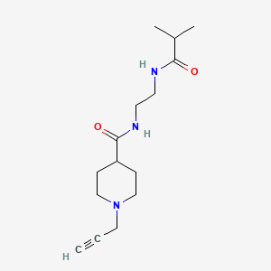 molecular formula C15H25N3O2 B2678573 2-methyl-N-(2-{[1-(prop-2-yn-1-yl)piperidin-4-yl]formamido}ethyl)propanamide CAS No. 1281188-29-1