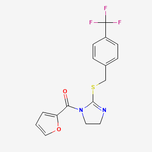 Furan-2-yl-[2-[[4-(trifluoromethyl)phenyl]methylsulfanyl]-4,5-dihydroimidazol-1-yl]methanone
