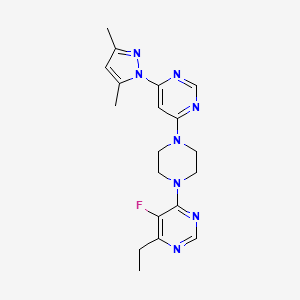 molecular formula C19H23FN8 B2678576 4-{4-[6-(3,5-dimethyl-1H-pyrazol-1-yl)pyrimidin-4-yl]piperazin-1-yl}-6-ethyl-5-fluoropyrimidine CAS No. 2415516-65-1