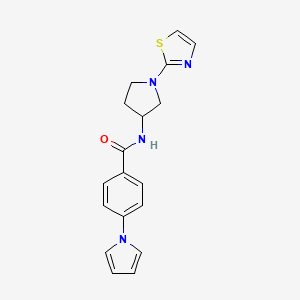 B2678578 4-(1H-pyrrol-1-yl)-N-(1-(thiazol-2-yl)pyrrolidin-3-yl)benzamide CAS No. 1797861-83-6