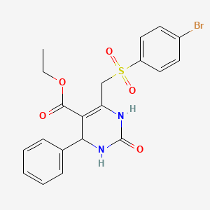 Ethyl 6-(((4-bromophenyl)sulfonyl)methyl)-2-oxo-4-phenyl-1,2,3,4-tetrahydropyrimidine-5-carboxylate