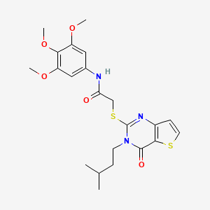 2-{[3-(3-methylbutyl)-4-oxo-3,4-dihydrothieno[3,2-d]pyrimidin-2-yl]sulfanyl}-N-(3,4,5-trimethoxyphenyl)acetamide