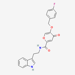 N-(2-(1H-indol-3-yl)ethyl)-5-((4-fluorobenzyl)oxy)-4-oxo-4H-pyran-2-carboxamide