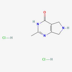 molecular formula C7H11Cl2N3O B2678590 2-甲基-5H,6H,7H-吡咯并[3,4-d]嘧啶-4-醇 二盐酸盐 CAS No. 2044714-12-5